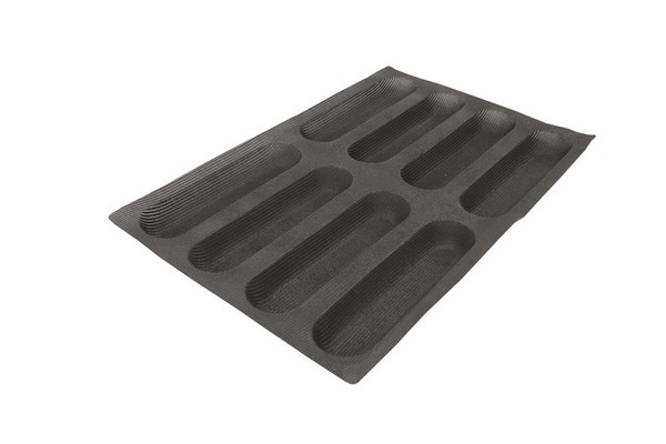 Backmatte Backform FüR Mini-Baguette + Hot Dog BröTchen Layout 8 Mulden-image