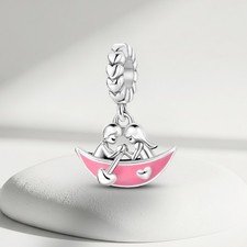 Image of Fall In Love Forever Charm Bracelet Craft Genuine 925 Sterling Silver