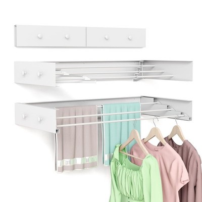 Wall Mounted Drying Rack for Laundry 19.8'', Folding Drying Rack Clothing Wal...
