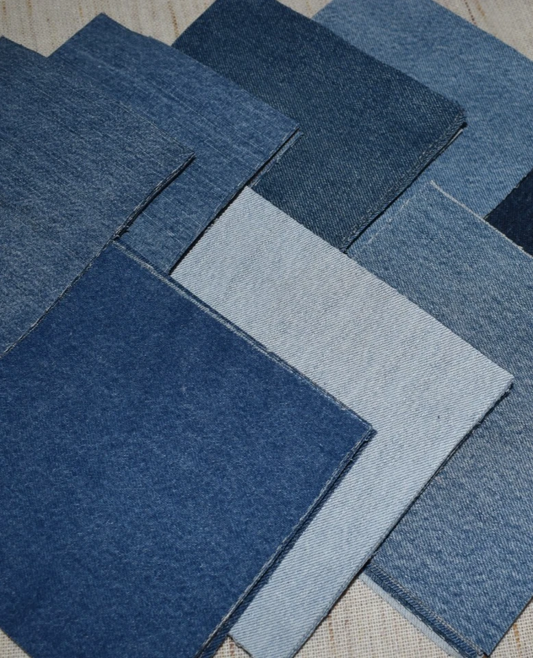 Lot of 80 Blue Denim Jean Squares 6.5 inch Quilting Sewing Crafts 100% Cotton - Image 3 of 4