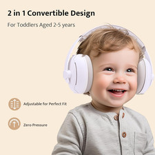 2-In-1 Convertible Design Baby Earmuffs Noise Protection-Noise Cancelling Infant