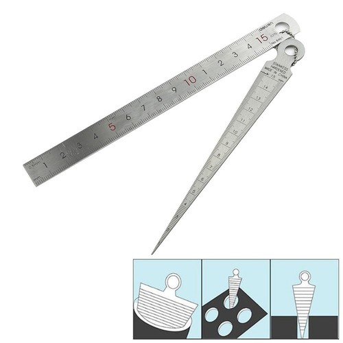 Wear Resistance Ruler Taper Feeler Gauge Gage 1-150mm 2 in1 Lightweight ...