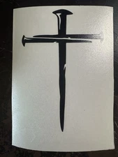 Cross Nails Vinyl Cut Decal Sticker - Jesus Christ Christian Religious God holy