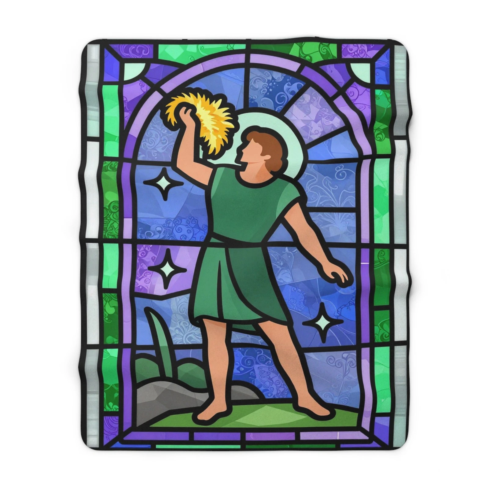 Jason And The Golden Fleece Stained Glass Sherpa Blanket