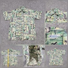 VTG 50s Kilohana Mens XS Hawaiian Aloha Palm Tree Tropical Button Up Shirt READ