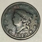 Photo of a 1819-P Large Cent from an eBay listing that sold on Jul 17, 2026