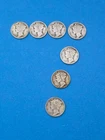 Lot (7) Mercury Dimes 90% Silver Circulated