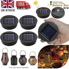 Solar Lights Replacement Top with LED Bulbs Panel Lantern Round LED Light Box