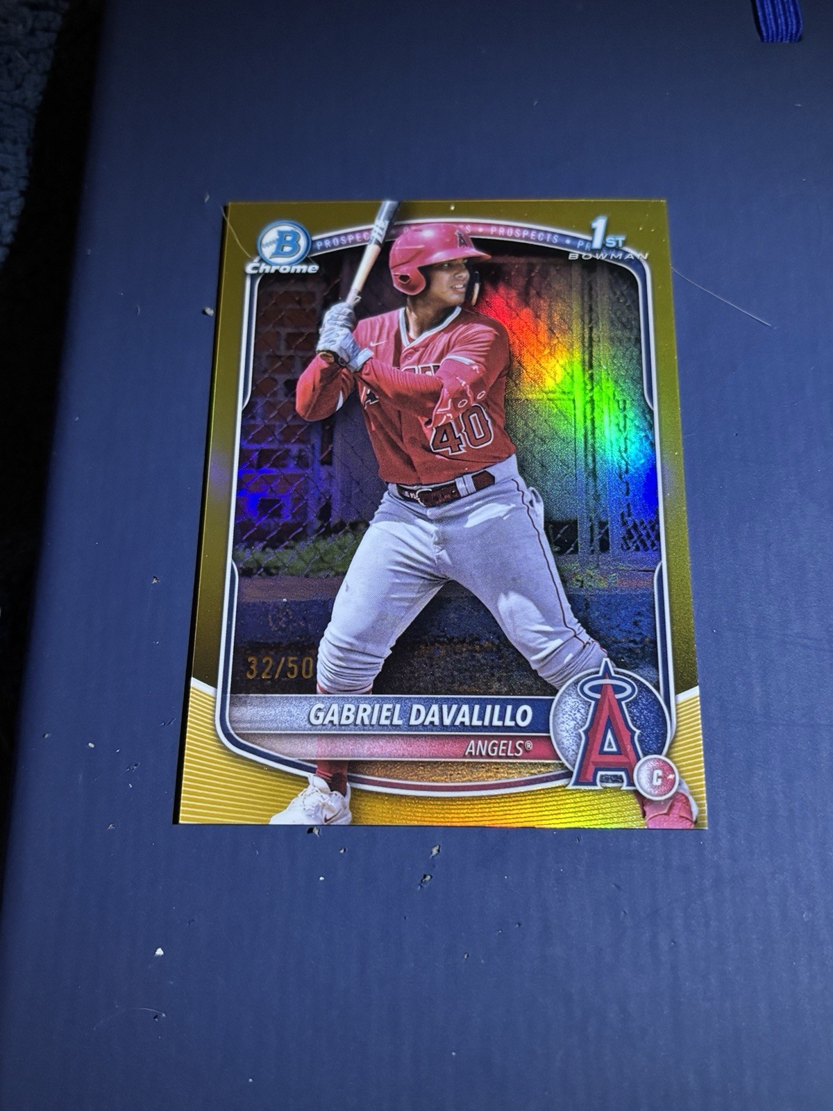 2025 Bowman Chrome Gabriel Davalillo True Gold Refractor 1st #/50 Angels