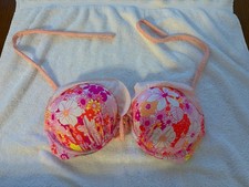 Victoria's Secret Pink Floral Pattern String Bikini Top Women s - Sz Medium 36C