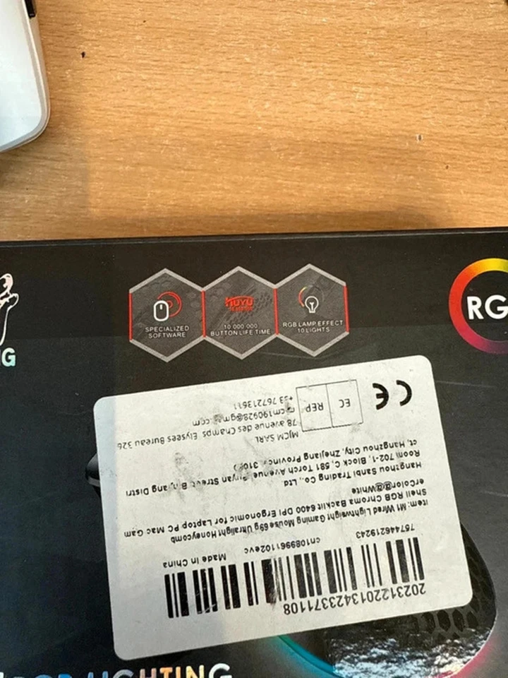 Ziyoulang Wired Gaming Mouse, 69G Honeycomb Lightweight Mouse with 6400 DPI 6  - Image 4 of 4