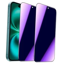 2 Pack Compatible with iPhone 16 Privacy Screen Protector, Anti-Spy Anti-Blue 