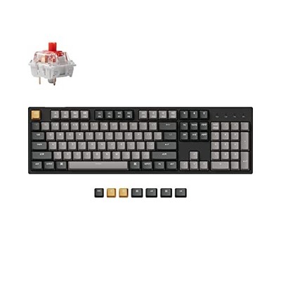 KEYCHRON C2 PRO Wired QMK/VIA Mechanical Keyboard Red Switch C2P-K1-AZ - Black