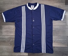 Vintage 90's Adidas Snap Button Warm-Up Shooting Jersey Shirt Navy Size Large