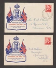 AUSTRALIA PAIR OF 1950 KGVI 2½d FDC ADDRESSED