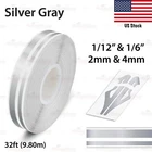 1/2" 12mm Vinyl Pinstriping PinStripe Styling Double Line Sticker SILVER GRAY