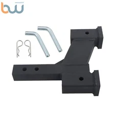 Adjustable Rise/Drop 10000Lbs Capacity Trailer Dual Hitch Extender 2 In Receiver