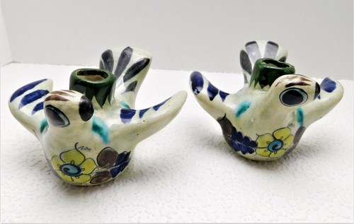 Portacandele per uccellini vintage anni '60 Tonala messicani in ceramica ceramica ceramica Messico - Foto 14 di 17
