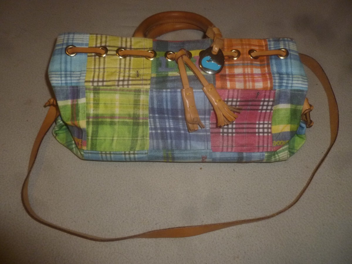 Dooney & Bourke Ants Plaid Wristwatch with Blue Strap Vintage Dooney & Bourke Madras Plaid Patchwork Picnic Ants  main image 3
