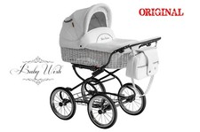 SCARLETT Carrozzina in Vimini Moda Bambino 3in1 CARROZZINA + PASSEGGINO + SEGGIOLINO AUTO