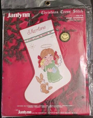 Janlynn Christmas Stocking Kit Angel Stocking #50-418 Come Let Us Adore Him 1987