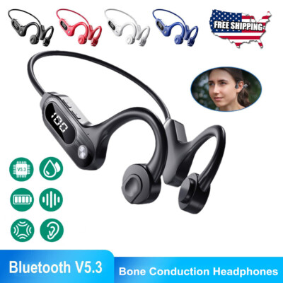 Bluetooth 5.3 Bone Conduction Headphones Wireless Earbuds Outdoor Sport Headsets