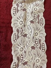 7 Yards Vintage 5  wide White Lace Trim Floral Net Embroidery Craft Dolls 1980s
