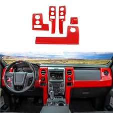 Red Center Console Dashboard Panel Cover Trim For Ford F-150 2009-14 Accessories