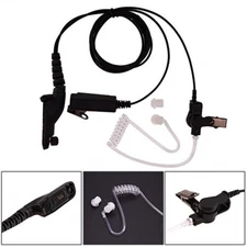 Air Tube Earpiece Mic Headset For Motorola Radio APX2000 APX7000 APX6000