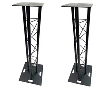 (2) DJ Lighting 4.92 ft 1.5M Black Bolted Triangle Truss Light Dual Totem System