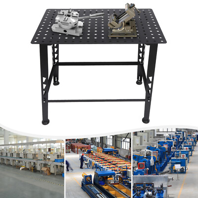 36'' X 24'' Steel Modular Welding Table Work Bench With Welding Fit-up Kit Black