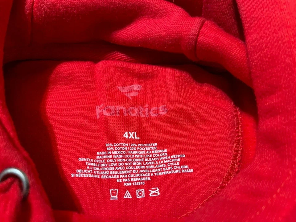 Boston University BU Terriers Fanatics Red Pullover Hoodie Sweatshirt -Men's 4XL - Image 4 of 4