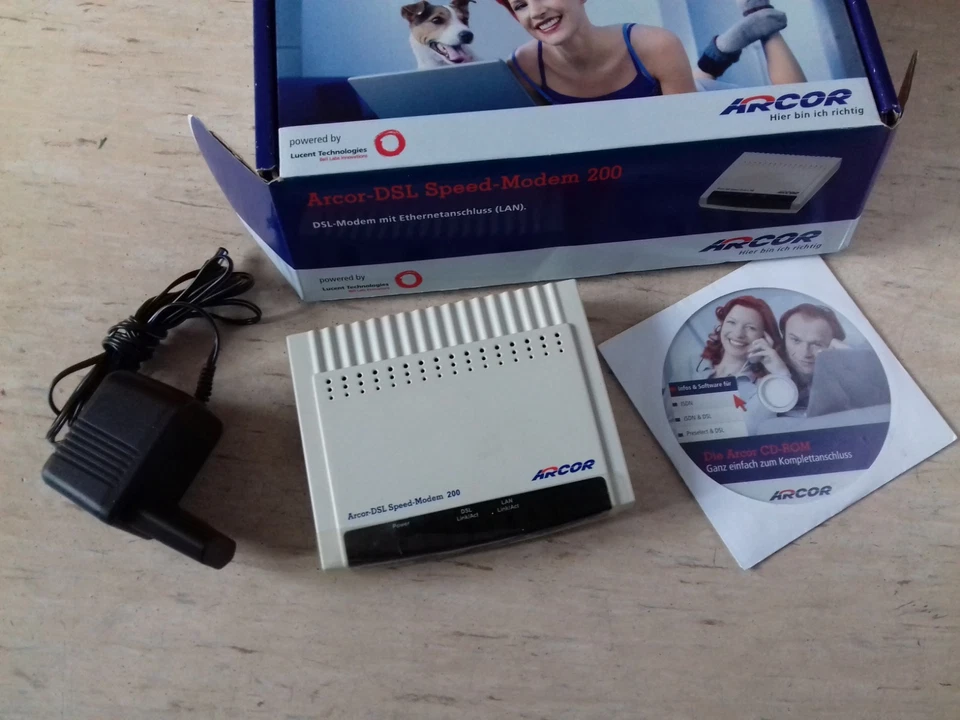 Arcor DSL Speed Modem 200 | ADSL/ADSL 2+ Modem LAN PC Notebook Computer | OVP - Bild 2 von 3