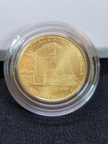 * * * 2007 W Jamestown $5 Gold Commemorative Coin w/box * * * Low Mintage! *** - Picture 11 of 15