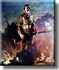 Army Infantry Soldier Picture on Stretched Canvas, Wall Art decor, Ready to Hang