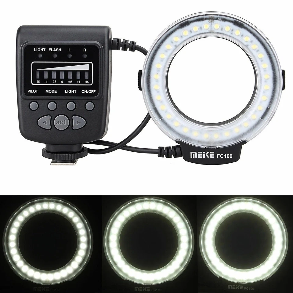 Meike FC-100 Macro Ring LED Flash/Light for Canon Nikon Olympus Pentax Panasonic - Image 3 of 4