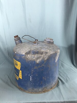 Vintage Eagle Galvanized blue Gas Oil Can 2 gallon #402 NS heavy