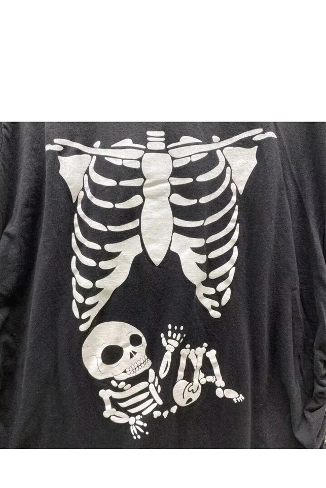 Crazy Dog Maternity Tshirt Skeleton Baby Monster Women’s XL - Image 2 of 4