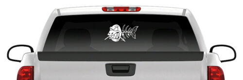 ZOMBIE Bowfishing FISH Skeleton Bones Sticker Skull Fishing Vinyl Window Decal - Picture 3 of 7