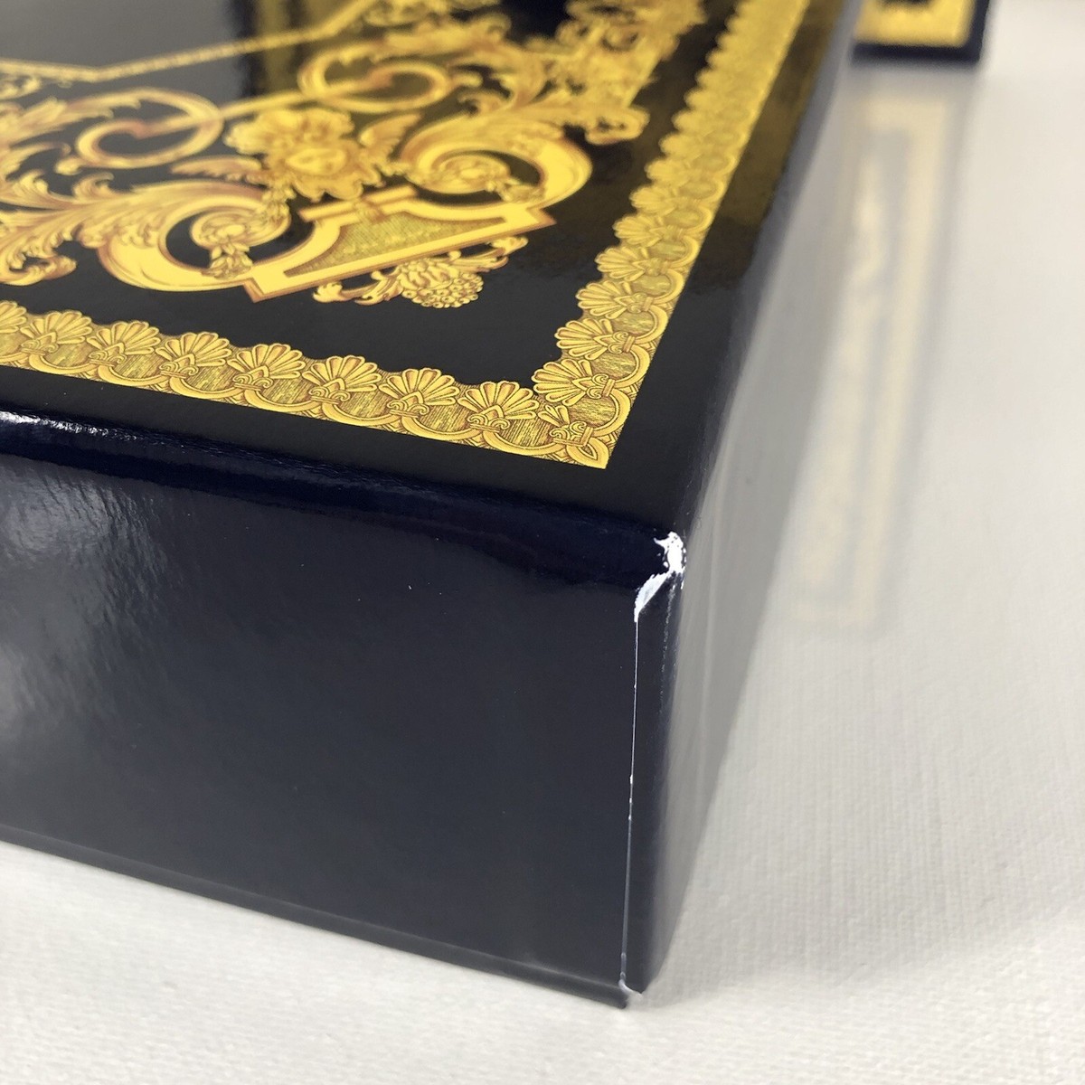 Versace Empty Box Pour Homme Navy 3pc 7.5 x 7.5 x 2.5 Gift Storage