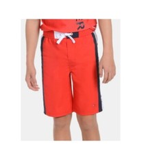 Tommy Hilfiger Big Boys L 16 18 Red Side Stripe Swimsuit Trunk Shorts NWT