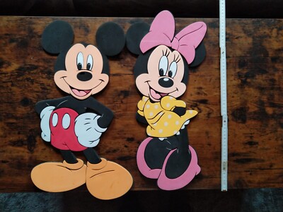 Micky Mouse und Minnie Mouse Moosgummi Wandtattoo, Rarität aus den 90ern, Disney