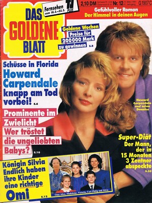DAS GOLDENE BLATT #12 1991 Vintage GERMAN MAGAZINE cover HOWARD CARPENDALE