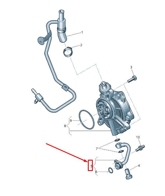 Tuyau d'huile de pompe à vide pour Audi A6 Avant C7 079115223B