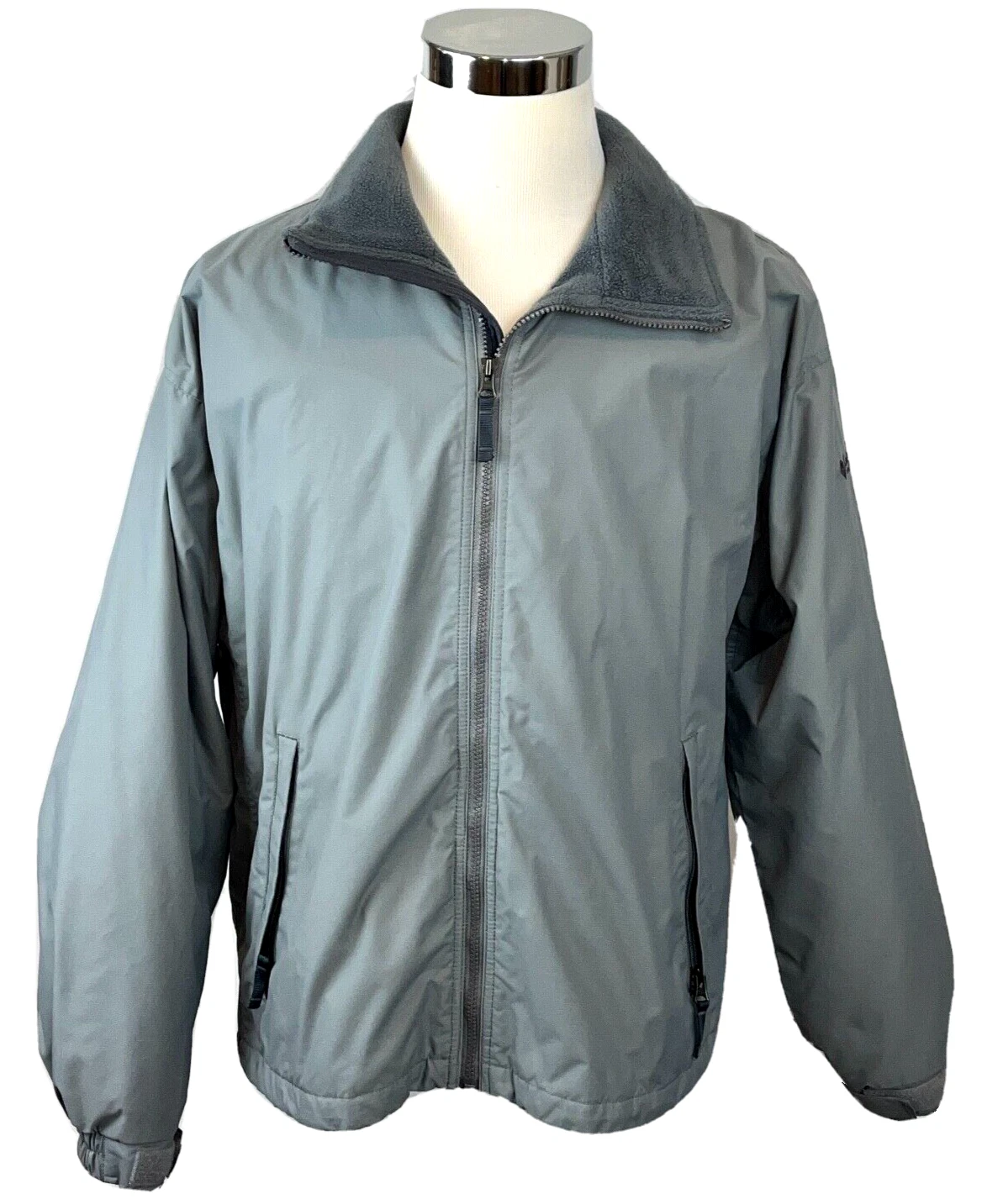 Columbia Men's Gray Fleece Lined basic Parka Winter Jacket Coat Size Medium
