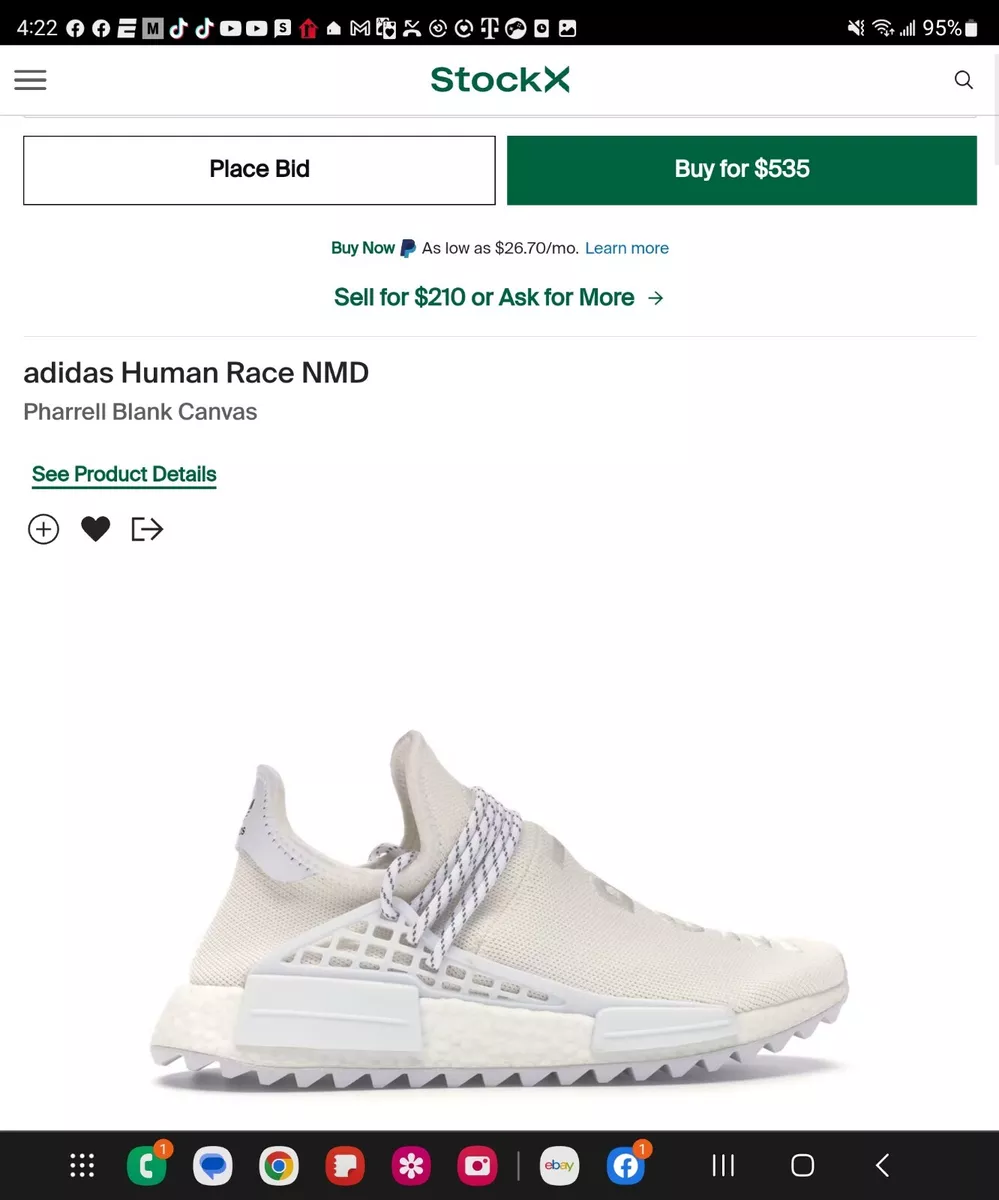 Adidas Pharrell Human Race NMD Blank Canvas