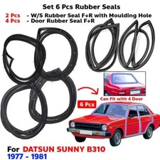 Fits Datsun Sunny B310 4D 1977-81 Weatherstrip Rubber Seal 6 PCS Door Seal G07