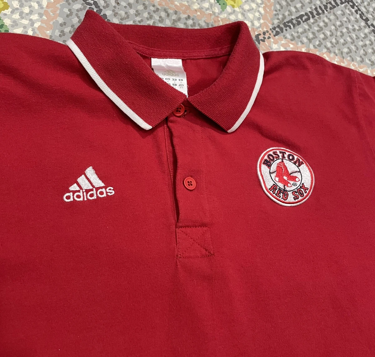 Adidas Boston Red Sox Men s Medium Short Sleeve Polo Shirt Baseball Golf MLB Top