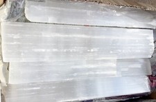 LOTE de 16 troncos de selenita XL palos de cristal natural varitas ásperas a granel de 8 lb al por mayor