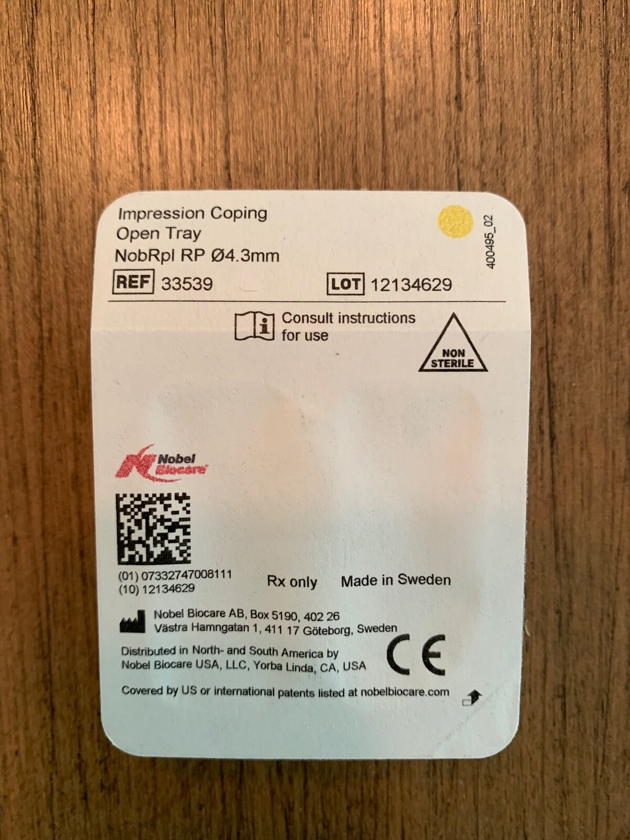 Nobel Replace RP Open Tray Impression Coping (REF 33539)